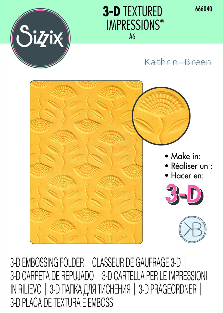 Sizzix 3D Textured Impressions by Kath Breen Quirky Florals (666040) (DISCONTINUED)