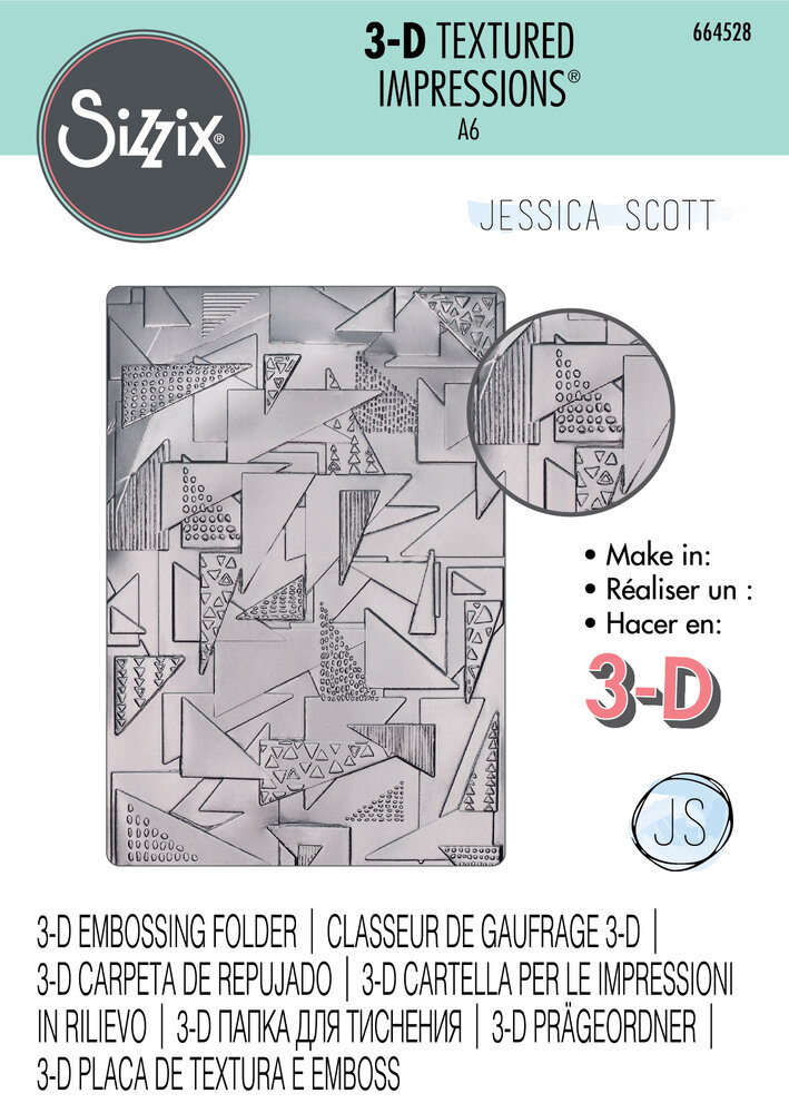 Sizzix 3D Textured Impressions by Jessica Scott Doodle Triangles (664528) (DISCONTINUED) Sizzix 3D Textured Impressions by Jessica Scott Doodle Triangles (664528) (DISCONTINUED)