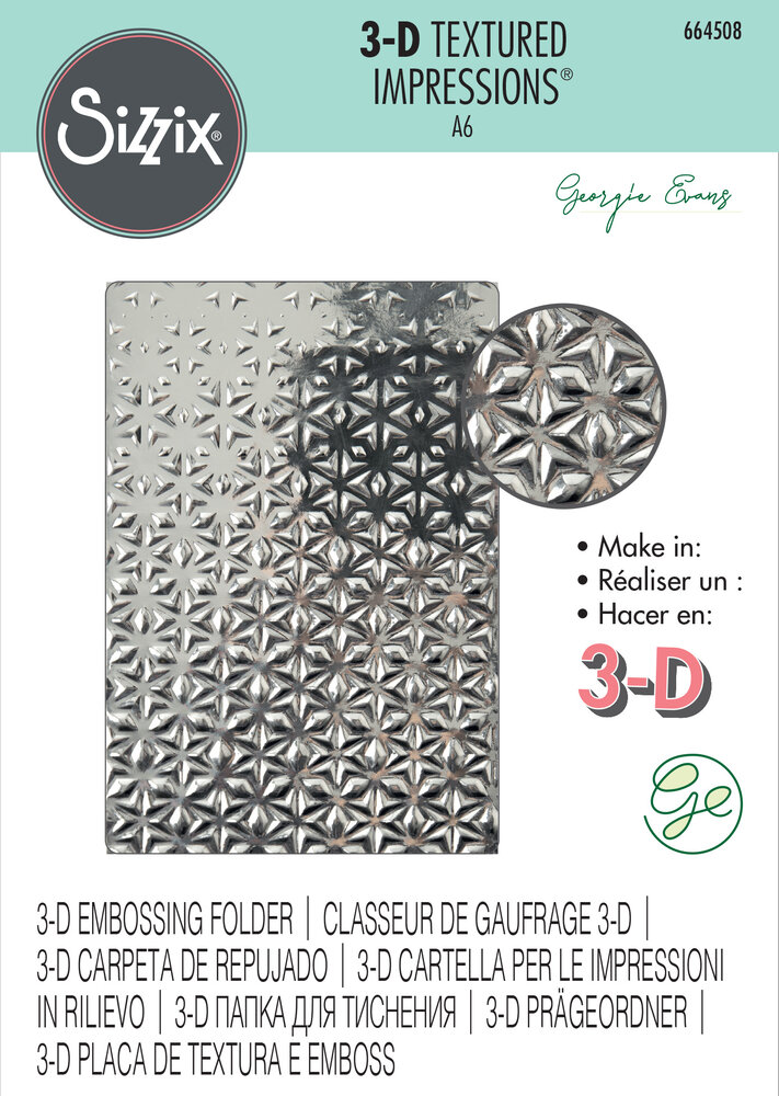 Sizzix 3D Textured Impressions by Georgie Evans Star Fall (664508) (DISCONTINUED) Sizzix 3D Textured Impressions by Georgie Evans Star Fall (664508) (DISCONTINUED)