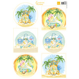 Marianne Design Decoupage A4 Sheet Gnomes on the Beach Palmtrees (VK9602) (DISCONTINUED)