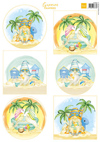 Marianne Design Decoupage A4 Sheet Gnomes on the Beach Palmtrees (VK9602) (DISCONTINUED) Marianne Design Decoupage A4 Sheet Gnomes on the Beach Palmtrees (VK9602) (DISCONTINUED)