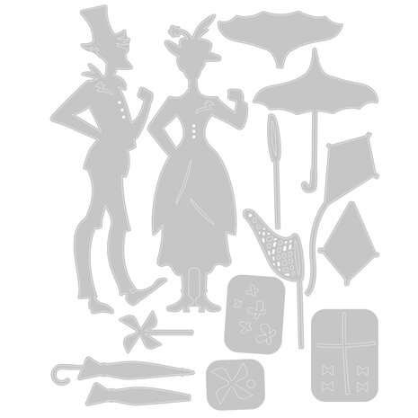 Sizzix Thinlits Die by Tim Holtz The Park (14pcs) (665204) Sizzix Thinlits Die by Tim Holtz The Park (14pcs) (665204)