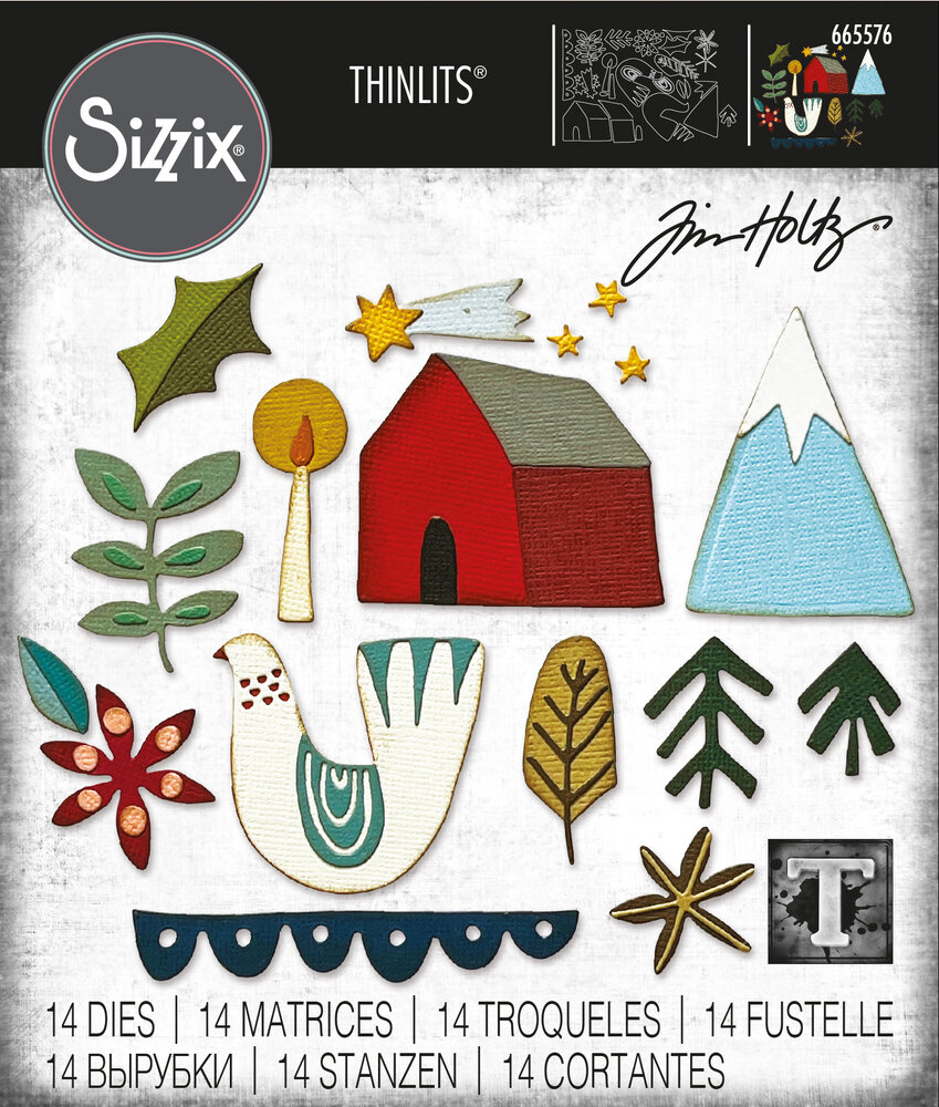 Sizzix Thinlits Die by Tim Holtz Funky Nordic (14pcs) (665576) (DISCONTINUED)