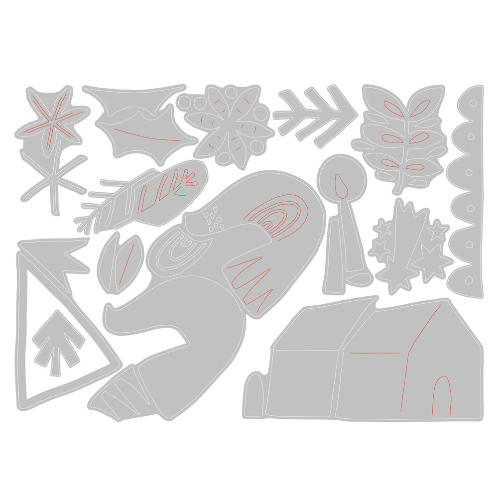 Sizzix Thinlits Die by Tim Holtz Funky Nordic (14pcs) (665576) (DISCONTINUED)