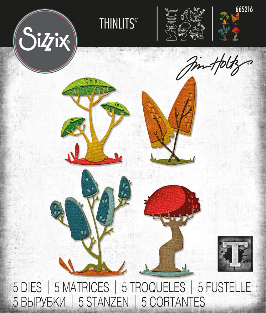 Sizzix Thinlits Die by Tim Holtz Funky Toadstools (5pcs) (665216) (DISCONTINUED)