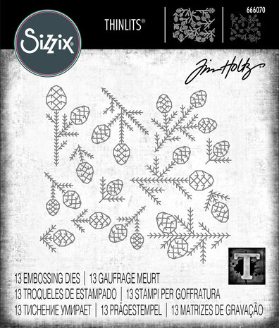 Sizzix Thinlits Die by Tim Holtz Pine Patterns (13pcs) (666070) (DISCONTINUED)