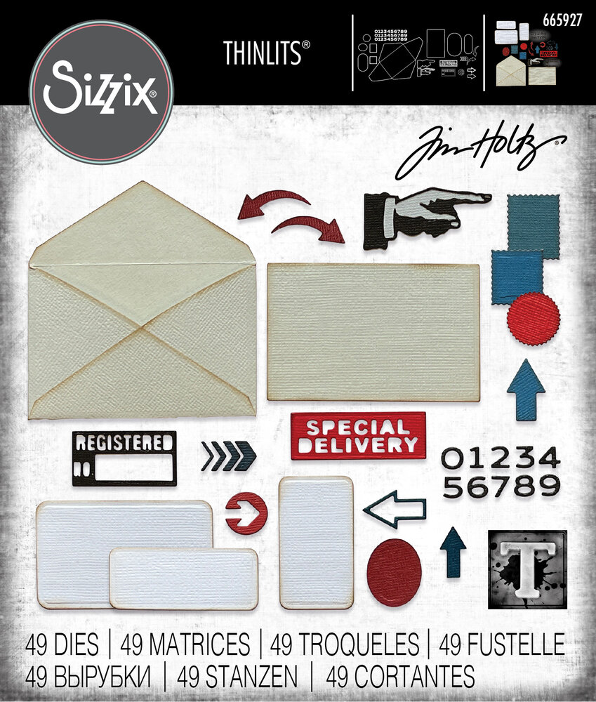 Sizzix Thinlits Die by Tim Holtz Postale (48pcs) (665927) Sizzix Thinlits Die by Tim Holtz Postale (48pcs) (665927)