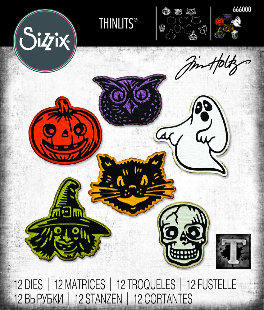 Sizzix Thinlits Die by Tim Holtz Retro Halloween (12pcs) (666000) (DISCONTINUED) Sizzix Thinlits Die by Tim Holtz Retro Halloween (12pcs) (666000) (DISCONTINUED)
