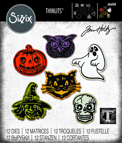 Sizzix Thinlits Die by Tim Holtz Retro Halloween (12pcs) (666000) (DISCONTINUED) Sizzix Thinlits Die by Tim Holtz Retro Halloween (12pcs) (666000) (DISCONTINUED)