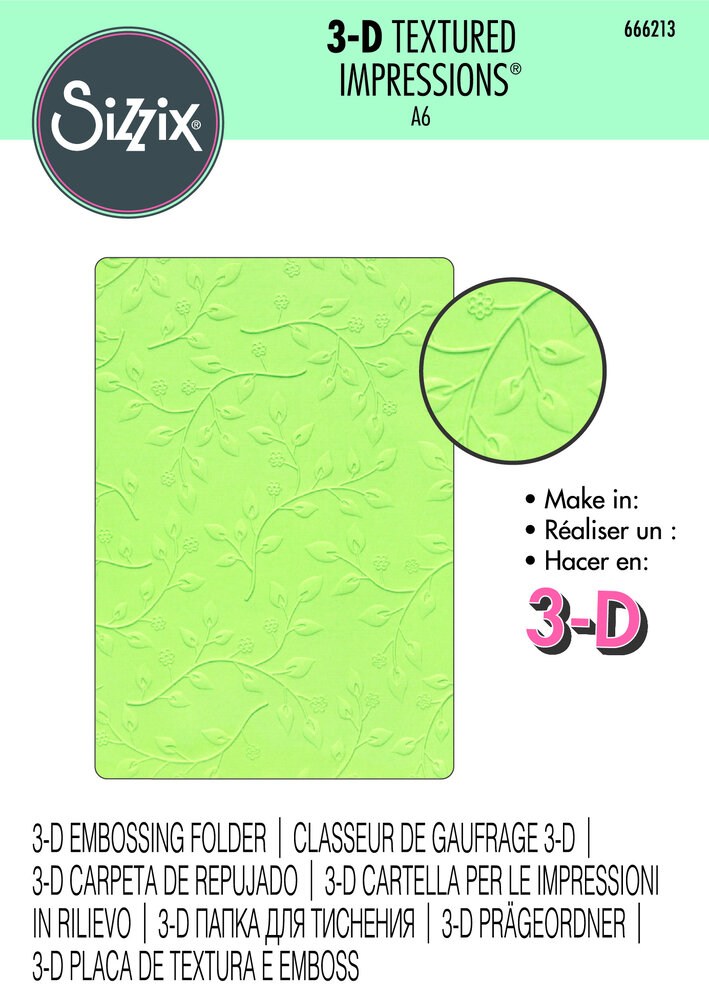 Sizzix 3D Textured Impressions Summer Foliage (666213) (DISCONTINUED)