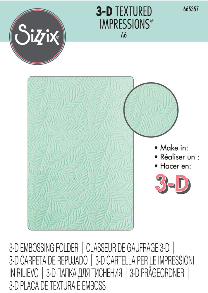 Sizzix 3D Textured Impressions Leaf Pattern (665357) (DISCONTINUED) Sizzix 3D Textured Impressions Leaf Pattern (665357) (DISCONTINUED)