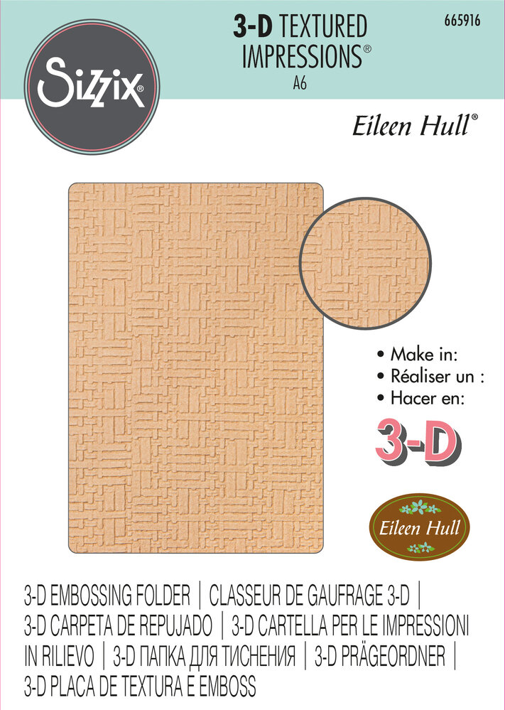 Sizzix 3D Textured Impressions by Eileen Hull Woven Leather (665916) (DISCONTINUED) Sizzix 3D Textured Impressions by Eileen Hull Woven Leather (665916) (DISCONTINUED)