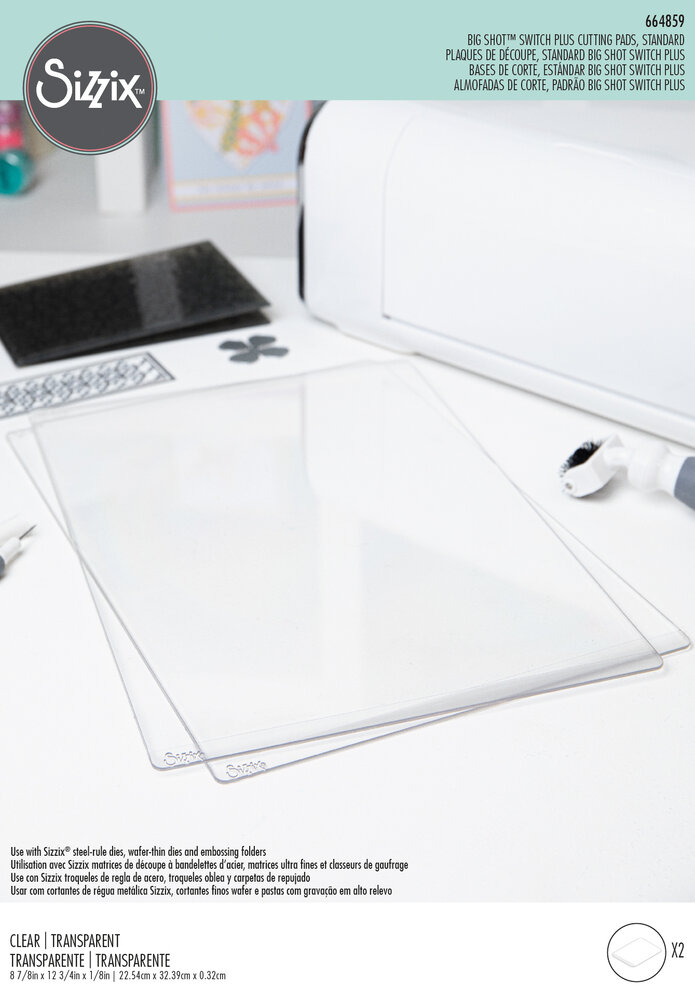 Sizzix Big Shot Switch Plus Cutting Pads, Standard, 1 Pair (664859) Sizzix Big Shot Switch Plus Cutting Pads, Standard, 1 Pair (664859)