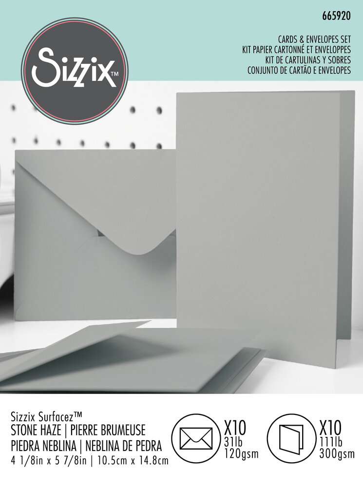 Sizzix Card & Envelope Set A6 Stone Haze (10&10pcs) (665920) (DISCONTINUED)