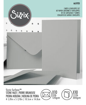Sizzix Card & Envelope Set A6 Stone Haze (10&10pcs) (665920) (DISCONTINUED)