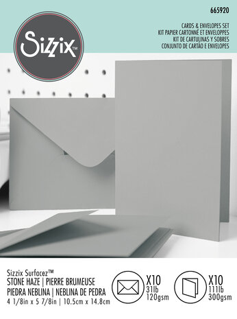Sizzix Card & Envelope Set A6 Stone Haze (10&10pcs) (665920) (DISCONTINUED)