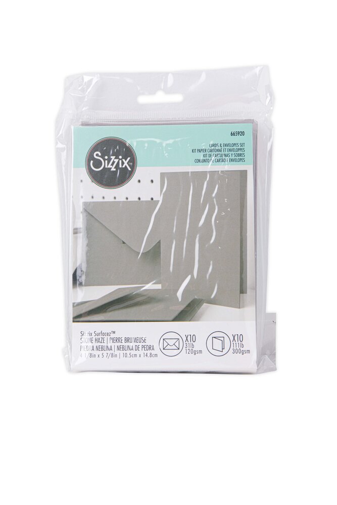 Sizzix Card & Envelope Set A6 Stone Haze (10&10pcs) (665920) (DISCONTINUED)