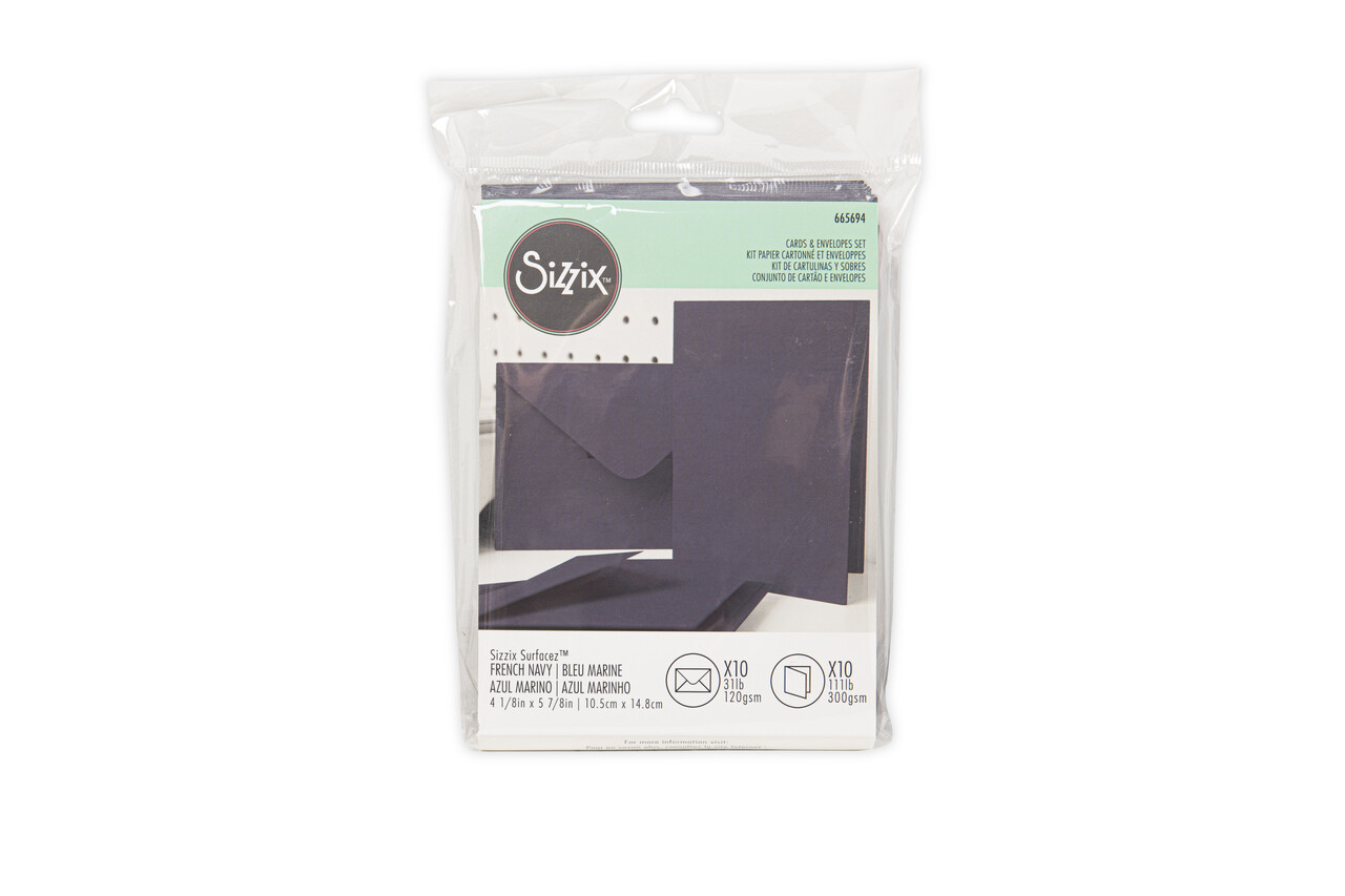 Sizzix Card & Envelope Set A6 French Navy (10&10pcs) (665694) (DISCONTINUED) Sizzix Card & Envelope Set A6 French Navy (10&10pcs) (665694) (DISCONTINUED)