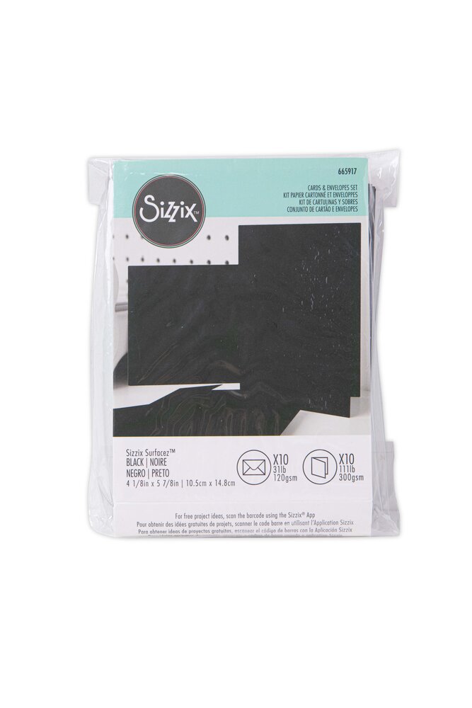 Sizzix Card & Envelope Set A6 Black (10&10pcs) (665917) (DISCONTINUED)
