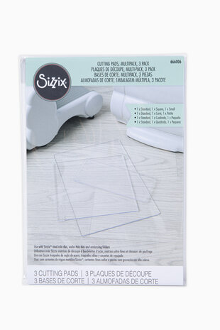 Sizzix Accessory - Cutting Pads, Standard, 1 Pair (Clear w/Gold Glitter)