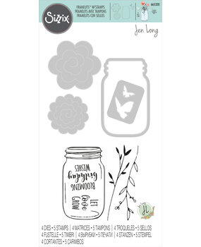 Sizzix Framelits Die w/Stamps by Jen Long Birthday Jar (4+5pcs) (665320) (DISCONTINUED)