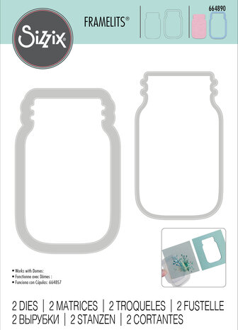 Sizzix Framelits Die Jar (2pcs) (664890) (DISCONTINUED) Sizzix Framelits Die Jar (2pcs) (664890) (DISCONTINUED)