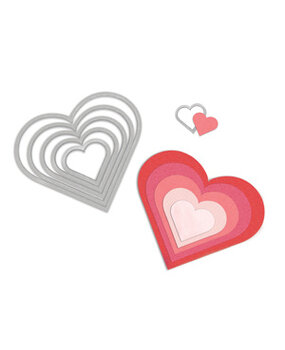 Sizzix Framelits Die Hearts (6pcs) (657561) (DISCONTINUED)