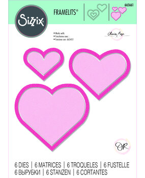 Sizzix Framelits Die by Olivia Rose Heart Frames (6pcs) (665661) (DISCONTINUED)