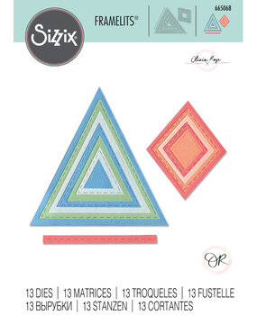 Sizzix Framelits Die by Olivia Rose Geo Stitched Frames (13pcs) (665068) (DISCONTINUED)