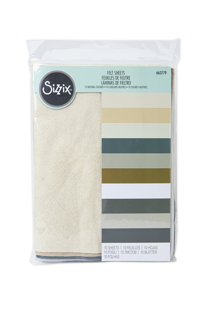 Sizzix Felt Sheets Neutral Colours (10pcs) (663779) (OUTLET)