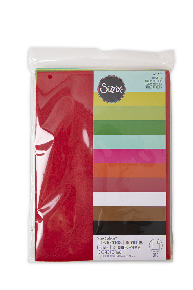 Sizzix Felt Sheets Festive Colors (10pcs) (663782) (OUTLET)