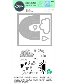 Sizzix Framelits Die w/Stamps by Lisa Jones Rainbow Joy (5+12pcs) (665658) (DISCONTINUED)
