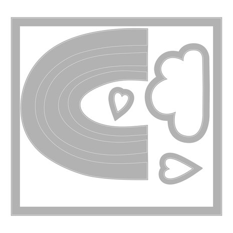 Sizzix Framelits Die w/Stamps by Lisa Jones Rainbow Joy (5+12pcs) (665658) (DISCONTINUED)