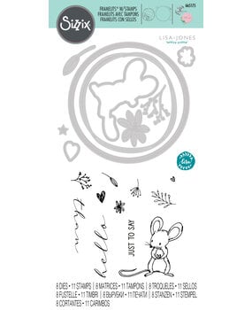 Sizzix Framelits Die w/Stamps by Lisa Jones Hello Mouse (8+11pcs) (665175) (DISCONTINUED)