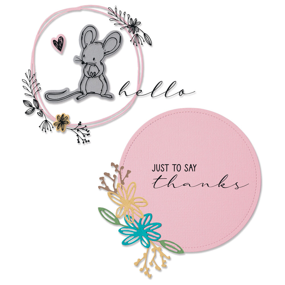 Sizzix Framelits Die w/Stamps by Lisa Jones Hello Mouse (8+11pcs) (665175) (DISCONTINUED) Sizzix Framelits Die w/Stamps by Lisa Jones Hello Mouse (8+11pcs) (665175) (DISCONTINUED)