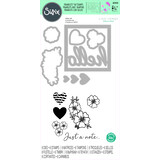 Sizzix Framelits Die w/Stamps by Lisa Jones Floral Hello (8+6pcs) (665656) (DISCONTINUED)