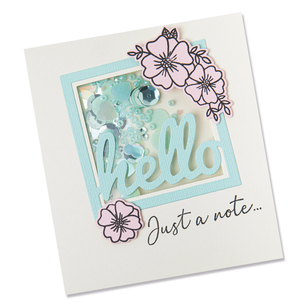Sizzix Framelits Die w/Stamps by Lisa Jones Floral Hello (8+6pcs) (665656) (DISCONTINUED)