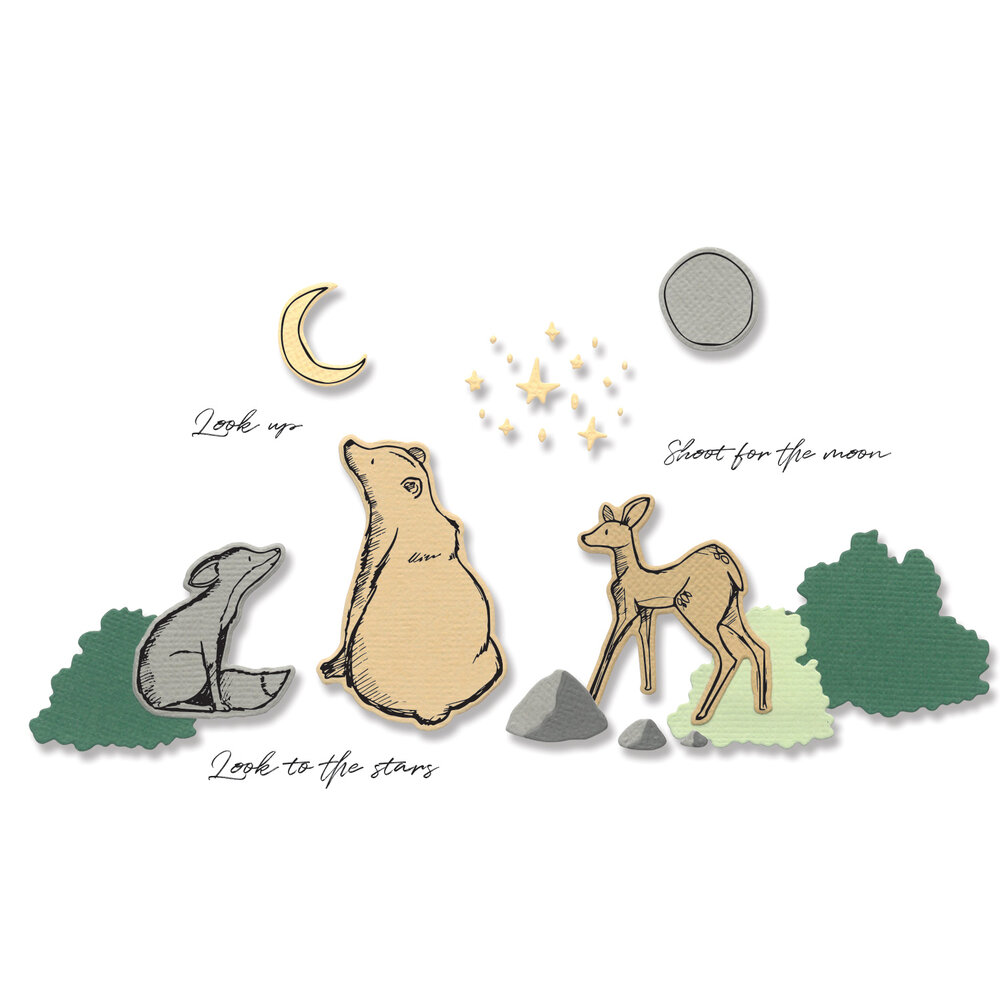 Sizzix Framelits Die w/Stamps by Josh Griffiths Twilight Animals (10+8pcs) (666226) (DISCONTINUED) Sizzix Framelits Die w/Stamps by Josh Griffiths Twilight Animals (10+8pcs) (666226) (DISCONTINUED)