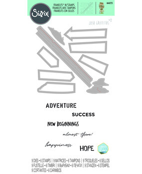 Sizzix Framelits Die w/Stamps by Josh Griffiths Signs for Success (9+6pcs) (666225) (DISCONTINUED)