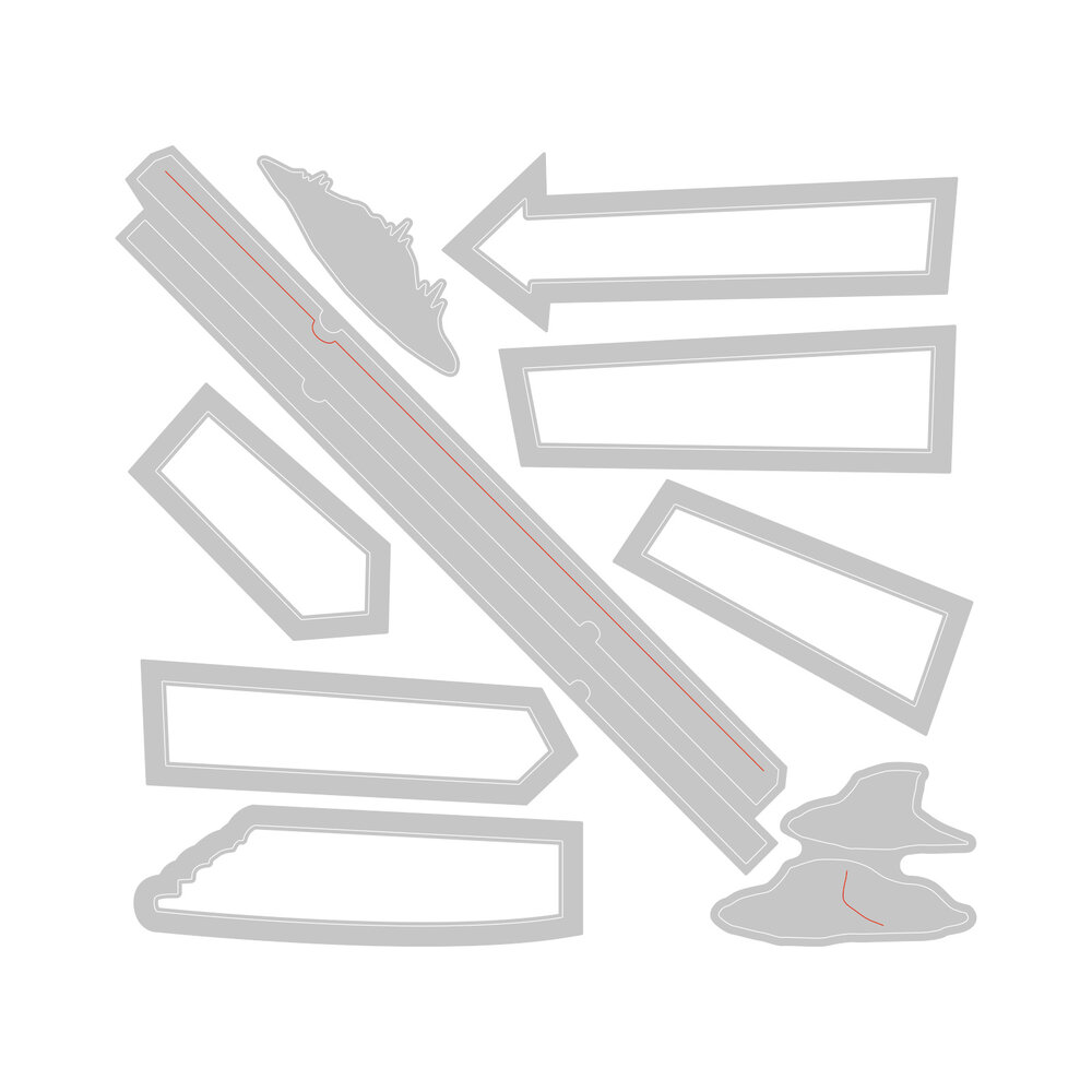 Sizzix Framelits Die w/Stamps by Josh Griffiths Signs for Success (9+6pcs) (666225) (DISCONTINUED)