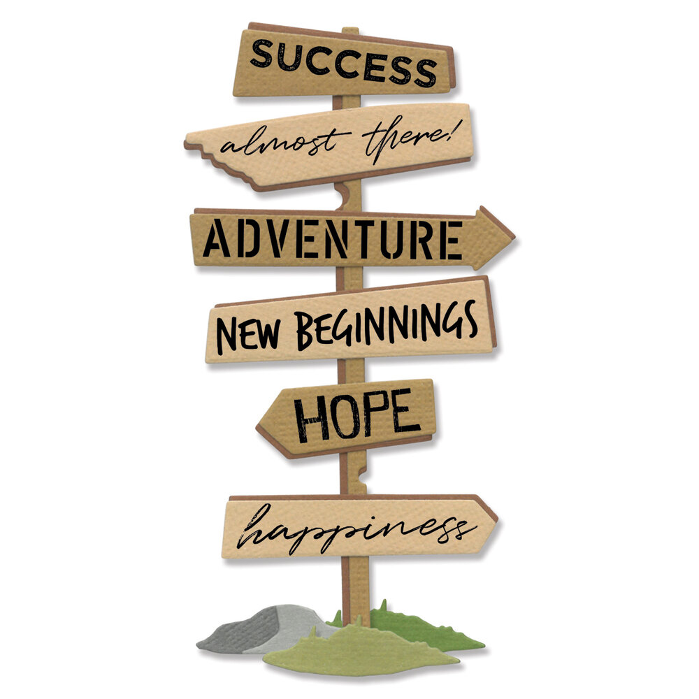 Sizzix Framelits Die w/Stamps by Josh Griffiths Signs for Success (9+6pcs) (666225) (DISCONTINUED)