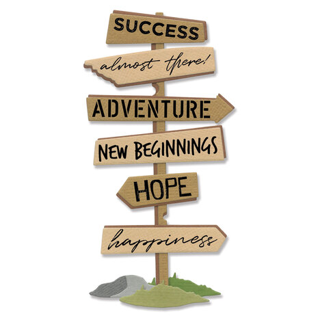 Sizzix Framelits Die w/Stamps by Josh Griffiths Signs for Success (9+6pcs) (666225) (DISCONTINUED)