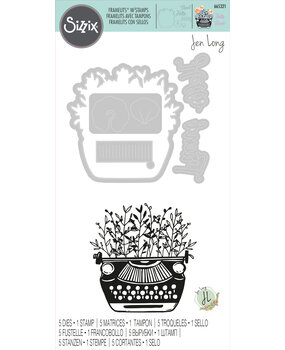 Sizzix Framelits Die w/Stamps by Jen Long Hello Typewriter (5+1pcs) (665321) (DISCONTINUED)