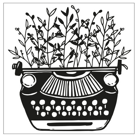 Sizzix Framelits Die w/Stamps by Jen Long Hello Typewriter (5+1pcs) (665321) (DISCONTINUED)