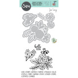 Sizzix Framelits Die w/Stamps by Jen Long Floral Bunch (6+4pcs) (665064) (DISCONTINUED)
