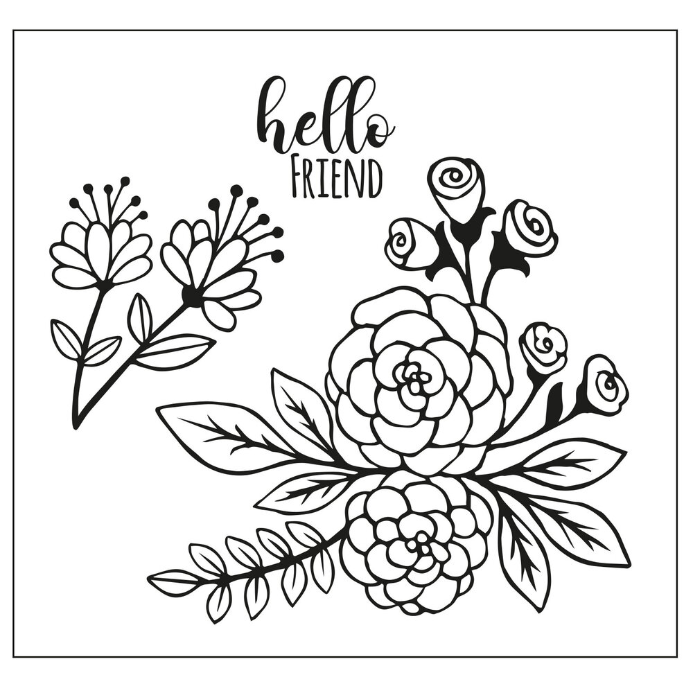 Sizzix Framelits Die w/Stamps by Jen Long Floral Bunch (6+4pcs) (665064) (DISCONTINUED) Sizzix Framelits Die w/Stamps by Jen Long Floral Bunch (6+4pcs) (665064) (DISCONTINUED)