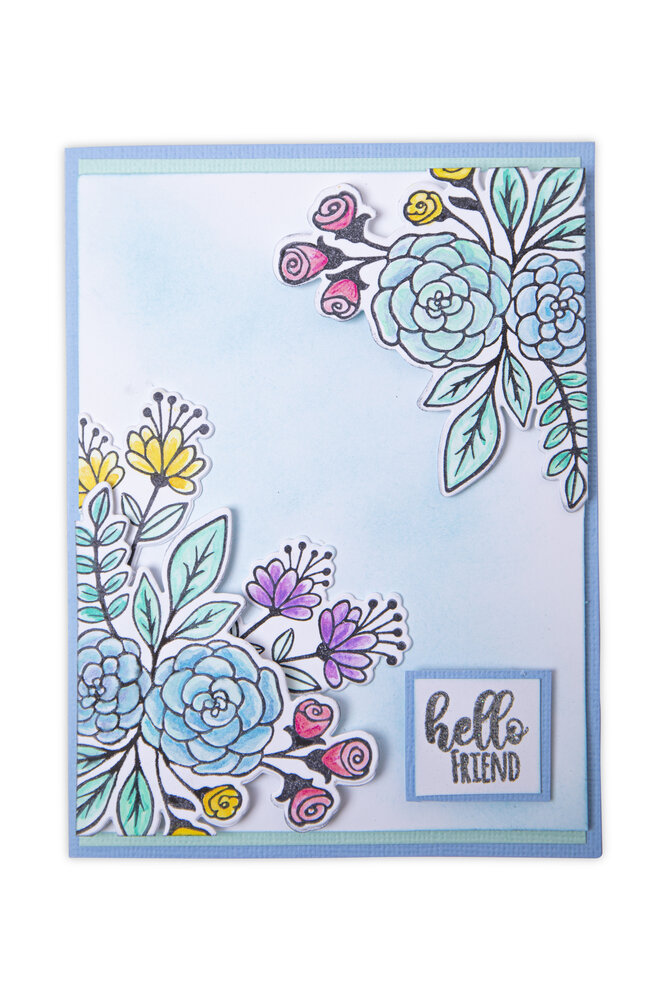 Sizzix Framelits Die w/Stamps by Jen Long Floral Bunch (6+4pcs) (665064) (DISCONTINUED) Sizzix Framelits Die w/Stamps by Jen Long Floral Bunch (6+4pcs) (665064) (DISCONTINUED)