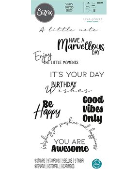 Sizzix Clear Stamps by Lisa Jones Everyday Wishes (6pcs) (665716) (DISCONTINUED)