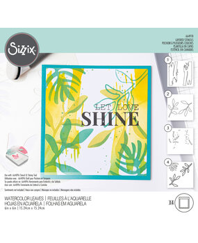 Sizzix Layered Stencils by Olivia Rose Watercolor Leaves (4pcs) (664918) (DISCONTINUED)