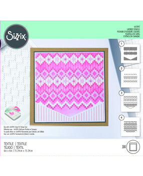Sizzix Layered Stencils by Olivia Rose Textile (4pcs) (665842) (DISCONTINUED)
